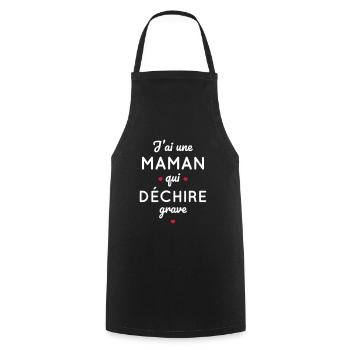 J'ai une maman qui déchire grave - Tablier de cuisine - noir - Devant - AI Model Male 185 dark (185cm)