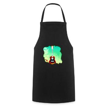 Colorful Guitar in Forest Nature Music - Cooking Apron - black - Front - AI Model Male 185 dark (185cm)