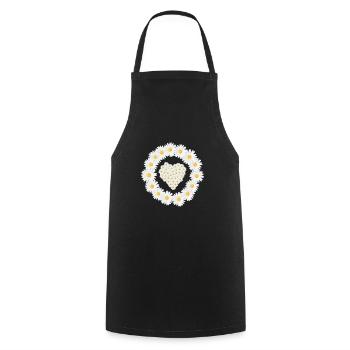 Gänseblümchen Blume Daisy Flower Love Heart - Kochschürze - Schwarz - Vorne - AI Model Male 185 dark (185cm)