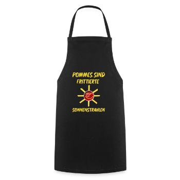 Pommes sind frittierte Sonnenstrahlen die Sonne - Kochschürze - Schwarz - Vorne - AI Model Male 185 dark (185cm)