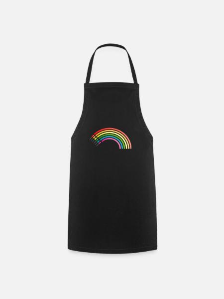 Regenbogen LED Shirt Geschenkidee Sonderangebot - Kochschürze - Schwarz