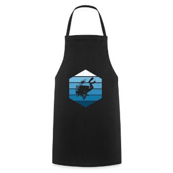 Diver Diving Scuba Diver Men - Cooking Apron - black - Front - AI Model Male 185 dark (185cm)