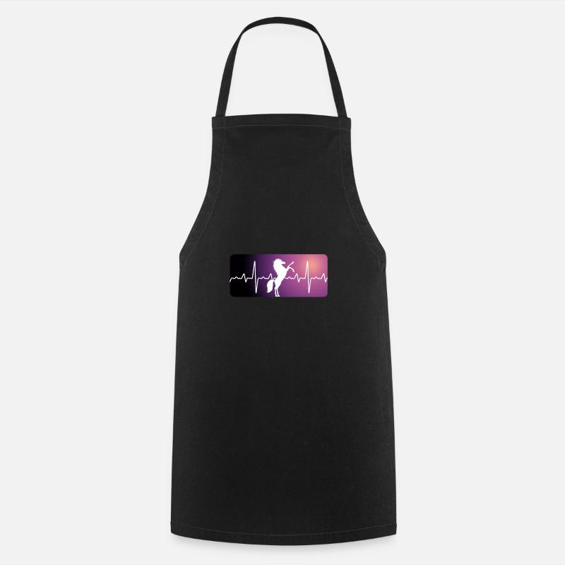 ECG coeur de cheval - Tablier de cuisine - noir