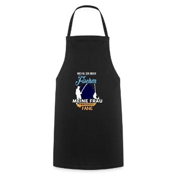 Fishing Angling Fish Fisher Fisherman Angler Gift - Cooking Apron - black - Front - AI Model Male 185 dark (185cm)