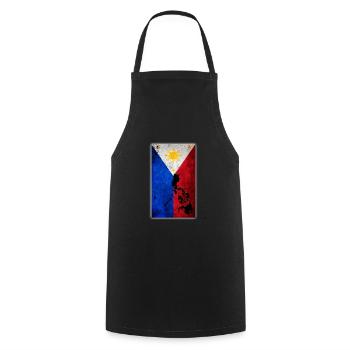 Philippinische Flaggenkarte Pilipinas Tagalog Filipino - Kochschürze - Schwarz - Vorne - AI Model Male 185 dark (185cm)