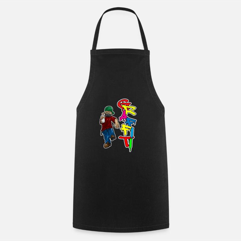 Graffiti Spray Doodle Dessiner Écrire Mur Surface Cadeau - Tablier de cuisine - noir