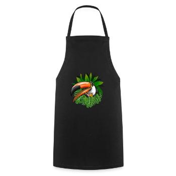 Toucan Tucan Tropical Bird Cool Jungle Animal Gift - Tablier de cuisine - noir - Devant - AI Model Male 185 dark (185cm)