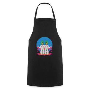 Psychedelic Hippie Trippy Colorful Festival Gift - Cooking Apron - black - Front - AI Model Male 185 dark (185cm)