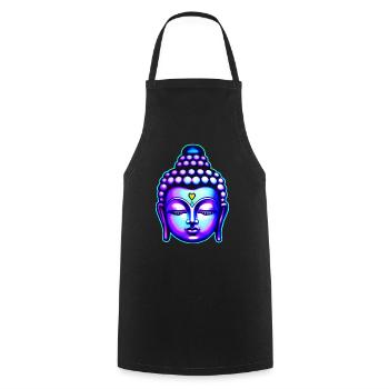 Colorful Buddha Head - Cooking Apron - black - Front - AI Model Male 185 dark (185cm)