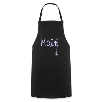 Moin Welcome Moin with Seagull - Cooking Apron - black - Front - AI Model Male 185 dark (185cm)