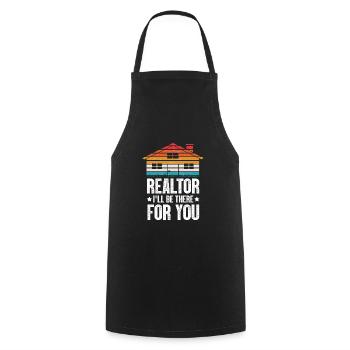 For real estate agents - This guy sells Immobi - Cooking Apron - black - Front - AI Model Male 185 dark (185cm)