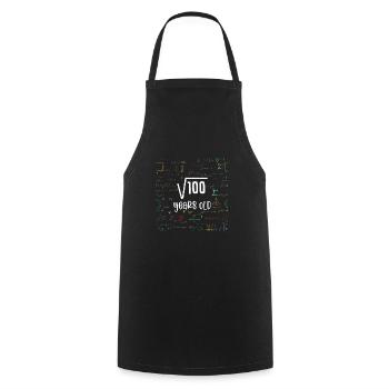 Square root of 100 math nerd 10th birthday - Cooking Apron - black - Front - AI Model Male 185 dark (185cm)
