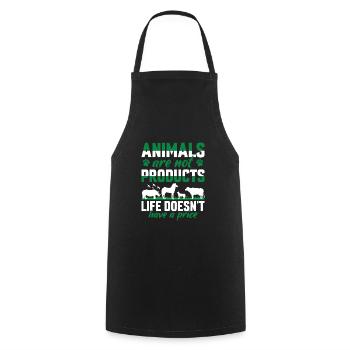 Tierschützer Veganer Vegetarier Tierliebhaber Tier - Kochschürze - Schwarz - Vorne - AI Model Male 185 dark (185cm)