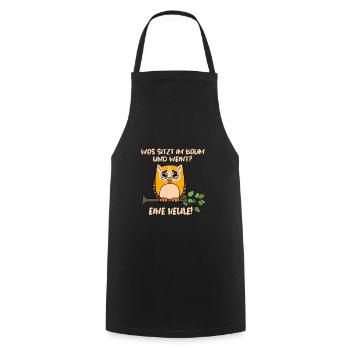 Lustiges Eulen Design - Kochschürze - Schwarz - Vorne - AI Model Male 185 dark (185cm)