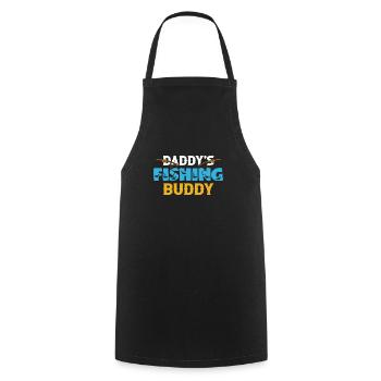 Pêche Père Fils Rétro Vintage Cadeau Fête des Pères - Tablier de cuisine - noir - Devant - AI Model Male 185 dark (185cm)