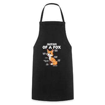 Anatomy of a fox - Cooking Apron - black - Front - AI Model Male 185 dark (185cm)
