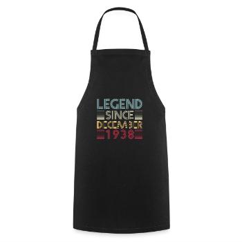 Legends birthday December 1938 born gift - Cooking Apron - black - Front - AI Model Male 185 dark (185cm)
