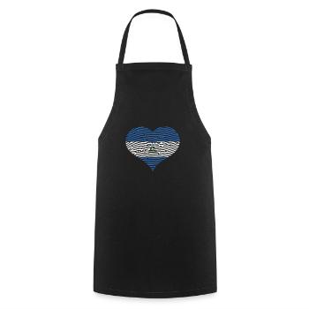 Nicaragua Heart Flag Flag Voyage Amérique du Sud - Tablier de cuisine - noir - Devant - AI Model Male 185 dark (185cm)