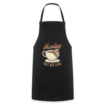 Monday - Sloth Lazy Sleep Laziness Tired - Cooking Apron - black - Front - AI Model Male 185 dark (185cm)