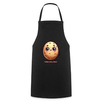 Happy Cartoon Patate Conception de personnage - Tablier de cuisine - noir - Devant - AI Model Male 185 dark (185cm)