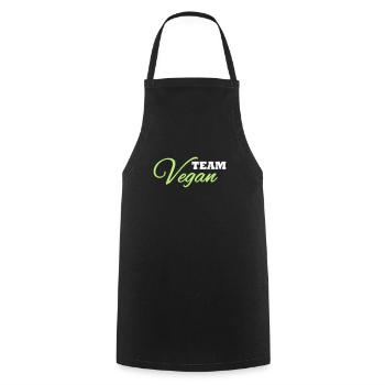 Team Vegan - Kochschürze - Schwarz - Vorne - AI Model Male 185 dark (185cm)