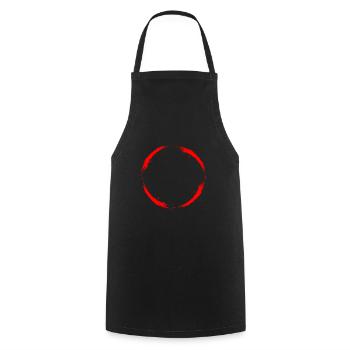 Circle Design Red Ring Vector Colored Brush - Cooking Apron - black - Front - AI Model Male 185 dark (185cm)