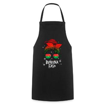 Burkina Faso - Cooking Apron - black - Front - AI Model Male 185 dark (185cm)