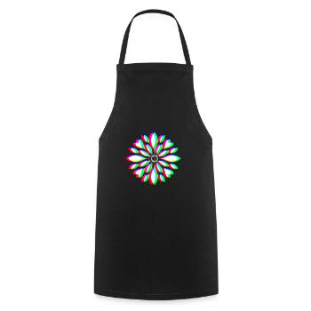 EDM Floral Mandala - Cooking Apron - black - Front - AI Model Male 185 dark (185cm)