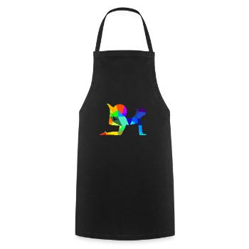 Pilates Yoga Rainbow Colors Polygon Sports - Cooking Apron - black - Front - AI Model Male 185 dark (185cm)