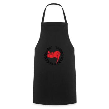 ANTIFA FLAGGE FAHNE ANTIFASCHIST AKTIVIST - Kochschürze - Schwarz - Vorne - AI Model Male 185 dark (185cm)