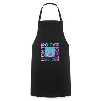 City lights city nights - Cooking Apron - black - Front - AI Model Male 185 dark (185cm)