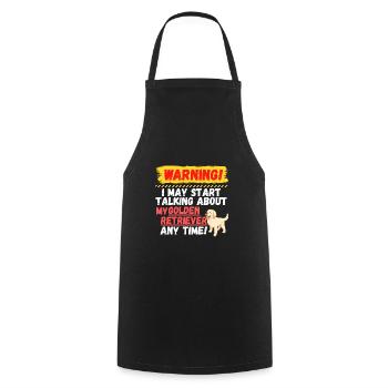 Warning Golden Retriever - Cooking Apron - black - Front - AI Model Male 185 dark (185cm)