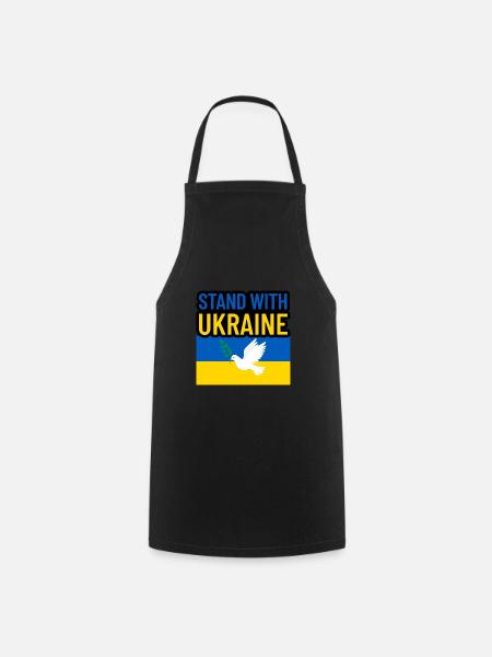 Stand with Ukraine - Kochschürze - Schwarz