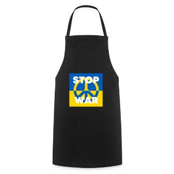 Arrêtez la guerre Ukraine - Tablier de cuisine - noir - Devant - AI Model Male 185 dark (185cm)