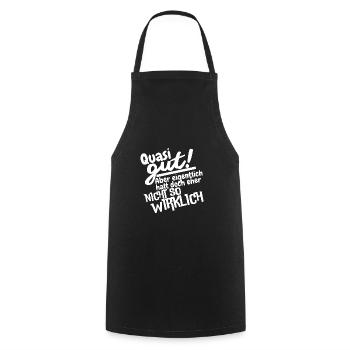 Quasi gut - Kochschürze - Schwarz - Vorne - AI Model Male 185 dark (185cm)