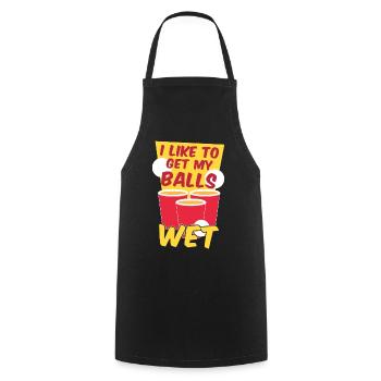 Lustiges Bierpong König Beerpong Geschenk - Kochschürze - Schwarz - Vorne - AI Model Male 185 dark (185cm)
