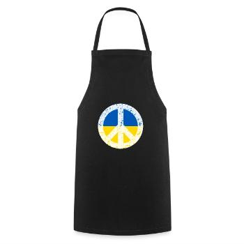Peace in Ukraine Flag Coat of Arms Ukraine - Cooking Apron - black - Front - AI Model Male 185 dark (185cm)