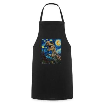 T-Rex Dino - Cooking Apron - black - Front - AI Model Male 185 dark (185cm)