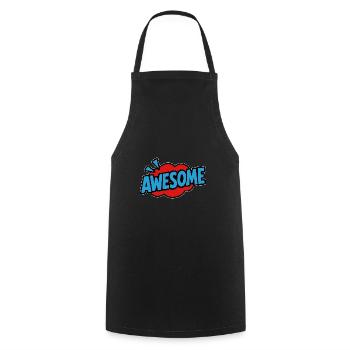 Awesome Retro Lettering Comic - Cooking Apron - black - Front - AI Model Male 185 dark (185cm)