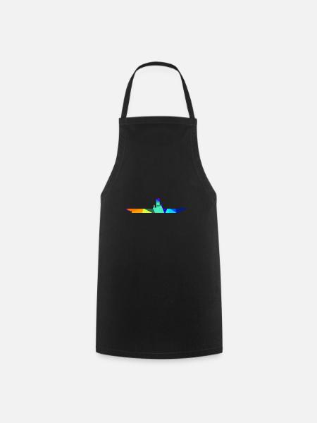 Flugzeugträger Regenbogen Polygon Schiffe - Kochschürze - Schwarz