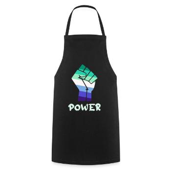 Power Gay Pride Fist Design for Equality - Cooking Apron - black - Front - AI Model Male 185 dark (185cm)