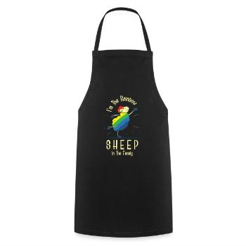 LGBT arc-en-ciel - Tablier de cuisine - noir - Devant - AI Model Male 185 dark (185cm)
