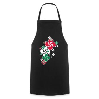 Croix Basque star - Tablier de cuisine - noir - Devant - AI Model Male 185 dark (185cm)