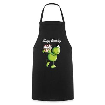 Grenouille d'anniversaire - Tablier de cuisine - noir - Devant - AI Model Male 185 dark (185cm)