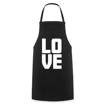 amour amour amour vie idée cadeau cool - Tablier de cuisine - noir - Devant - AI Model Male 185 dark (185cm)
