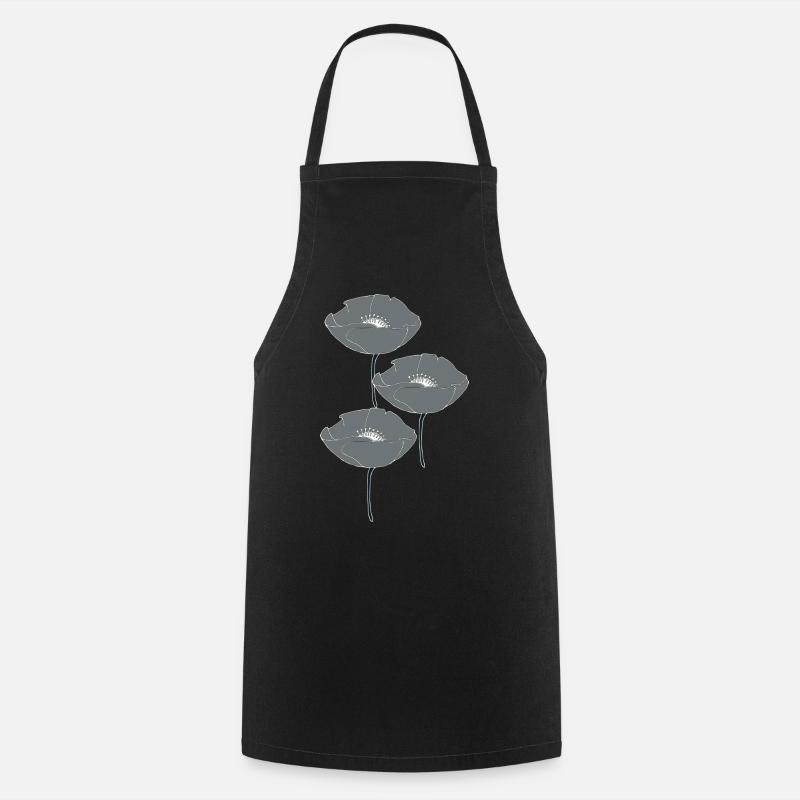 poppies grey - Cooking Apron - black