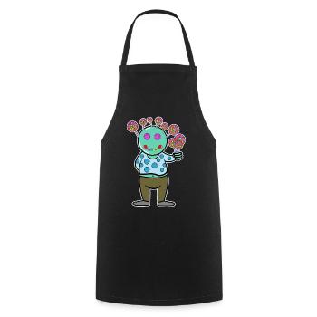 Naschkatzen Bonbon Süßigkeiten Lecker Nachspeise - Kochschürze - Schwarz - Vorne - AI Model Male 185 dark (185cm)