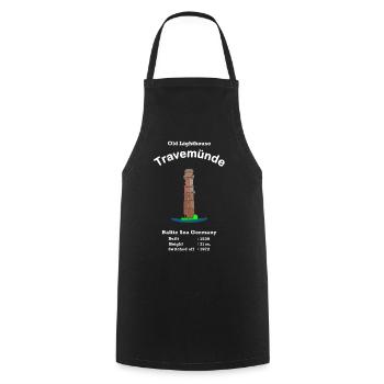 Alter Leuchtturm Travemünde, Ostsee, Deutschland - Kochschürze - Schwarz - Vorne - AI Model Male 185 dark (185cm)