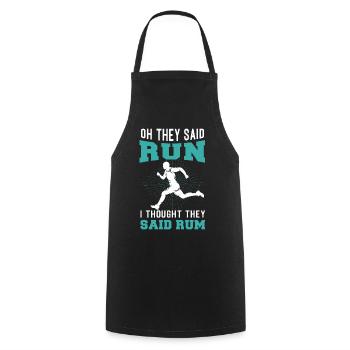 Jogging Saying for Running - Runners - Cooking Apron - black - Front - AI Model Male 185 dark (185cm)