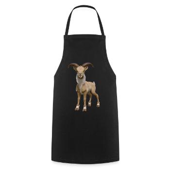 Realistic Markhor illustration - Cooking Apron - black - Front - AI Model Male 185 dark (185cm)